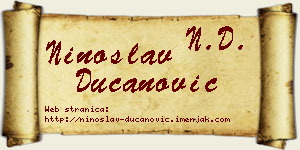 Ninoslav Ducanović vizit kartica